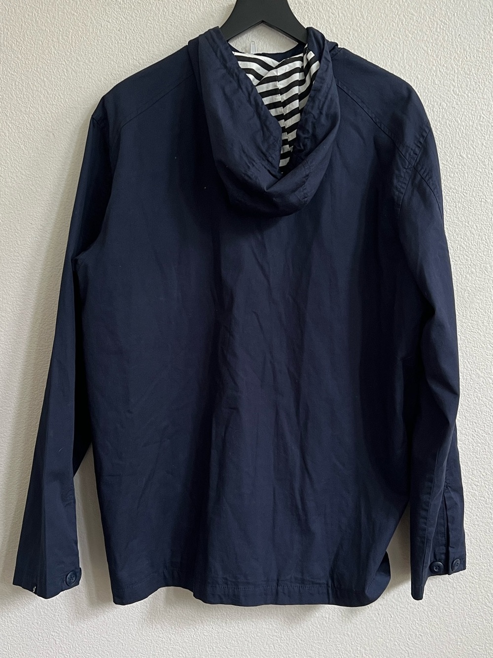 LOST ENTERPRISES Mens Navy Blue Hooded Utility Jacket Striped Lining Size XL - Picture 3 of 13